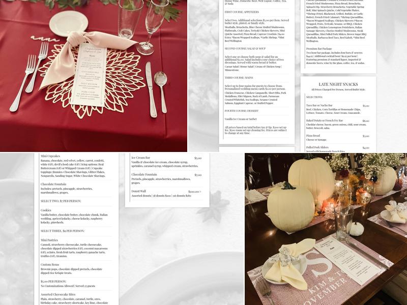 Jen's Guesthouse Menu