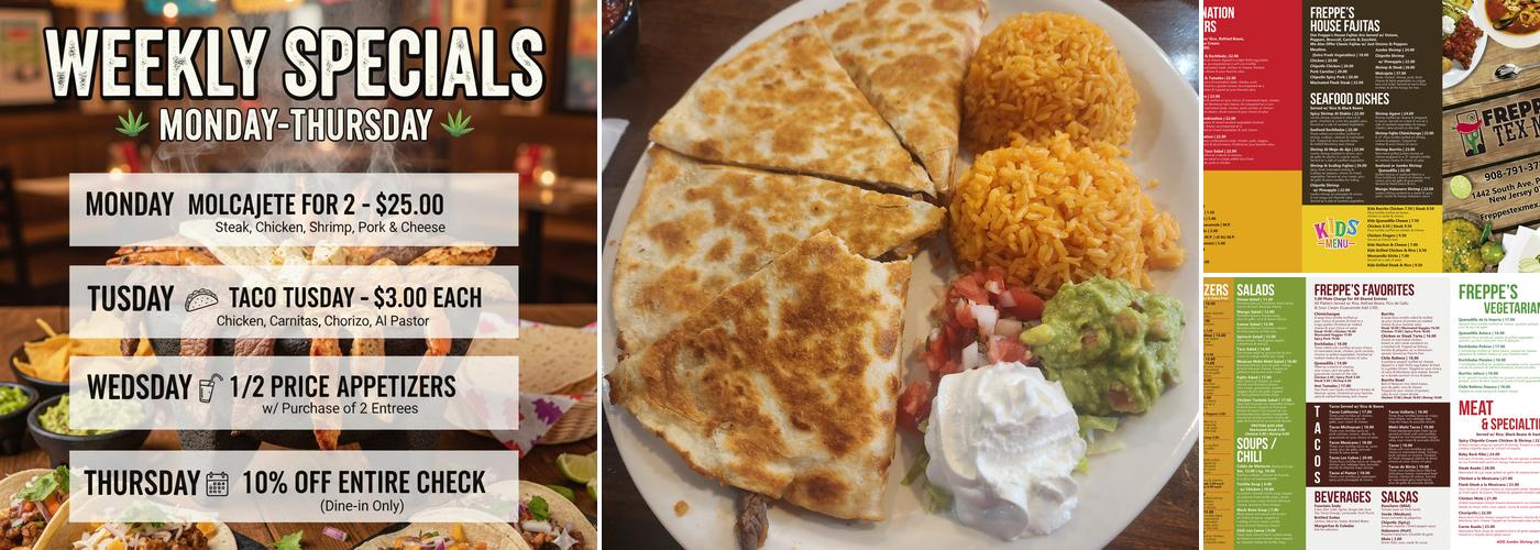 Freppe's TexMex Menu