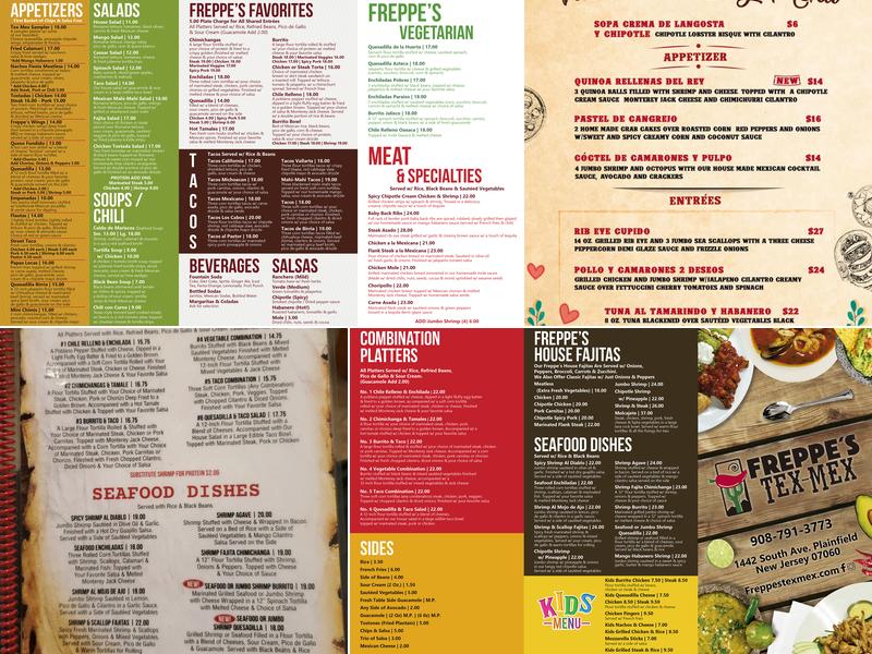 Freppe's TexMex Menu