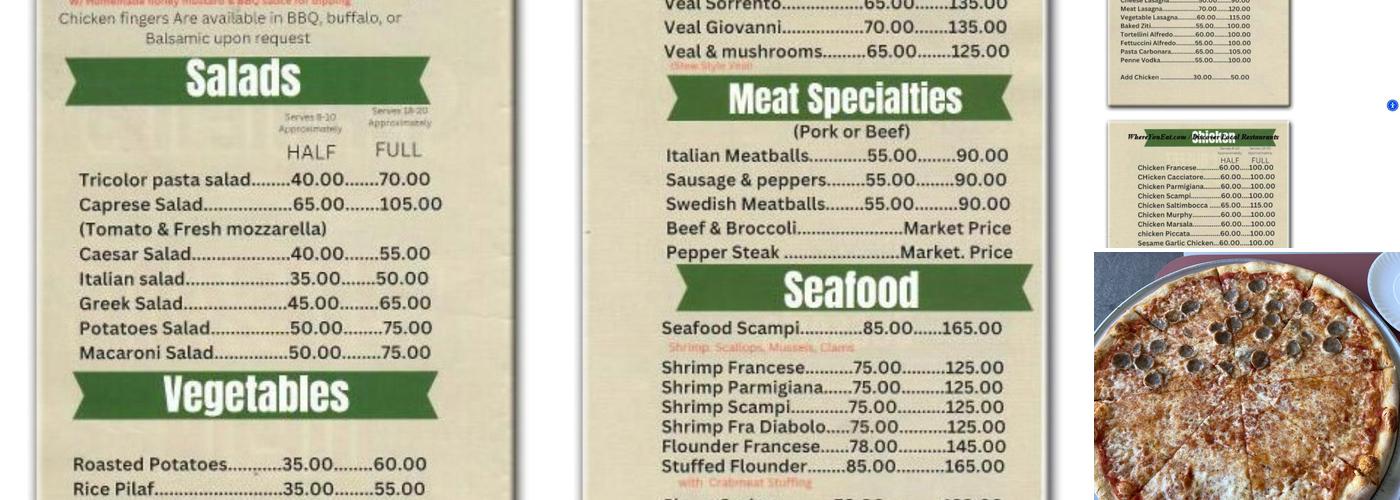 Carmen's Trattoria Menu