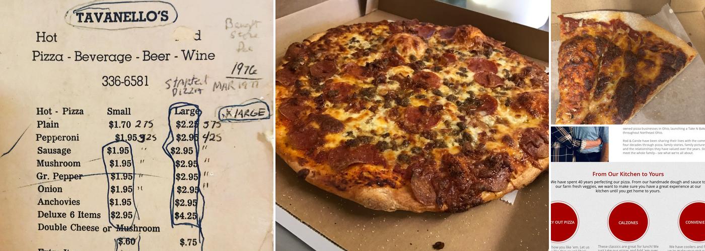Tavanello's Pizza Menu