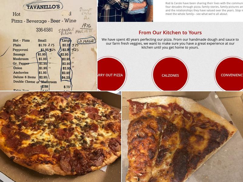 Tavanello's Pizza Menu