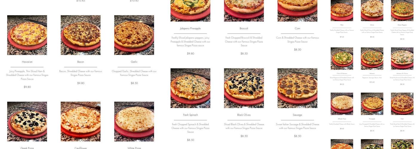 Singas Famous Pizza Menu