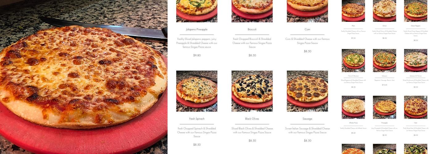 Singas Famous Pizza Menu