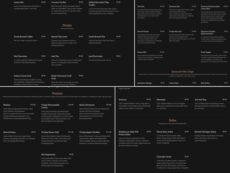 Tees me Treat me Menu