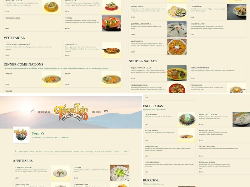 Tequila's Family Mexican Restaurant Menu