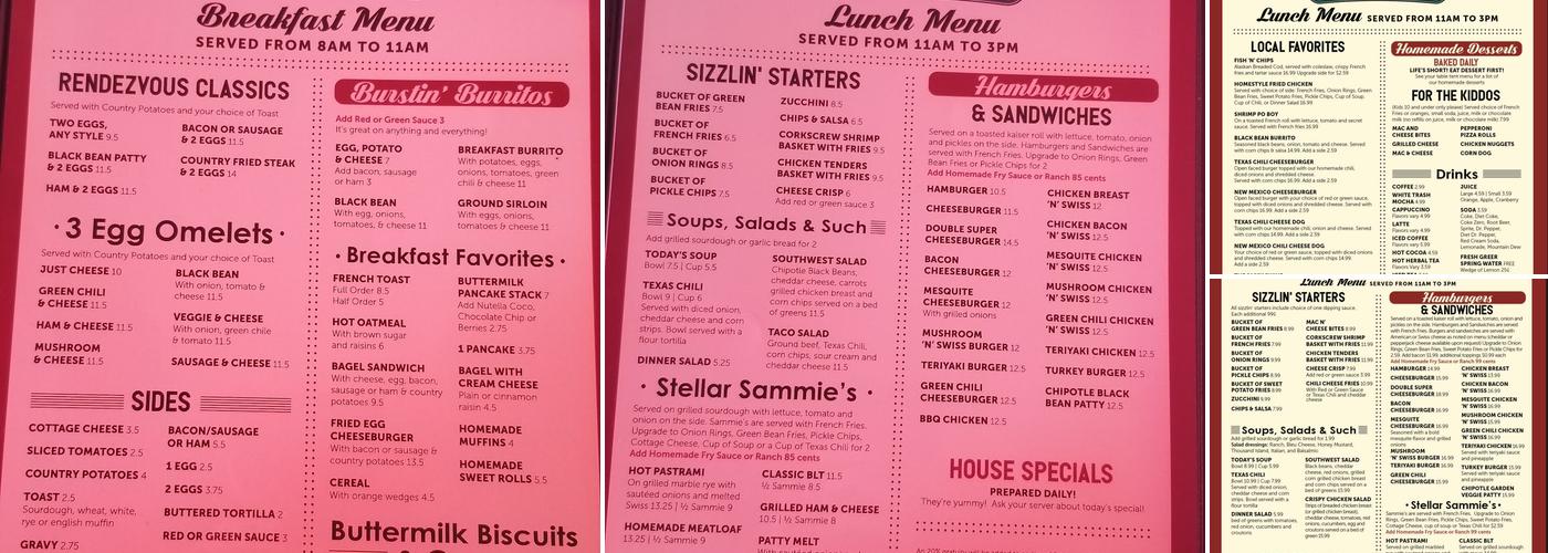 Rendezvous Diner Menu