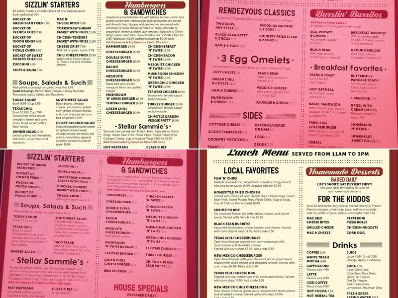 Rendezvous Diner Menu