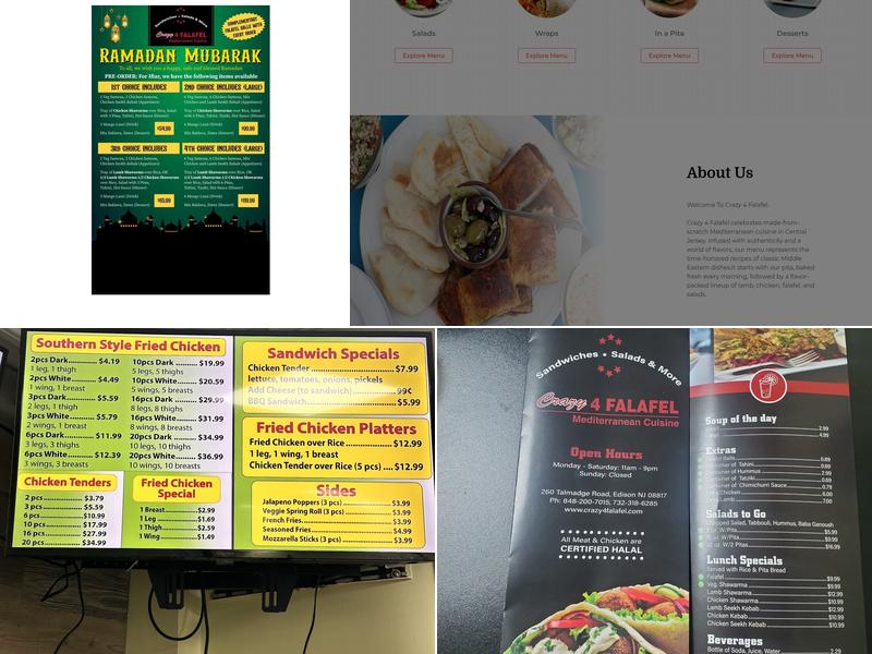 Crazy 4 Falafel Menu