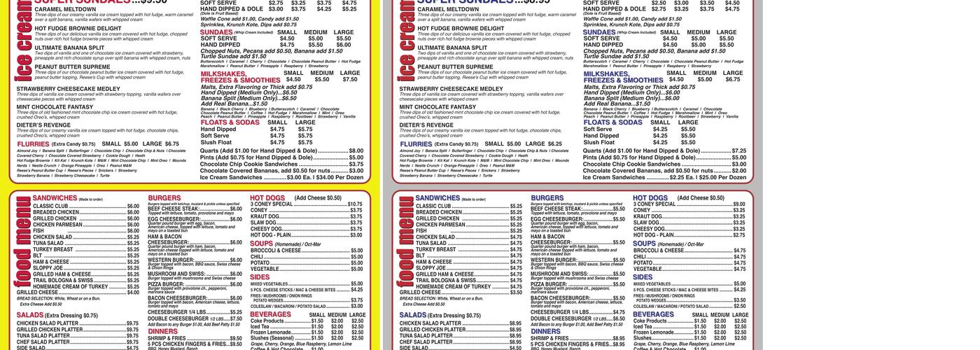 Smithville Dari Land Menu