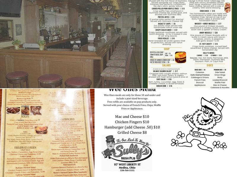 Sully's Irish Pub Menu