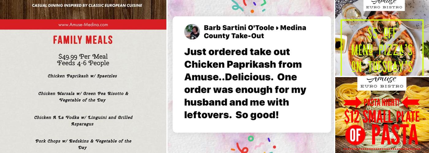 Amuse European Bistro Menu