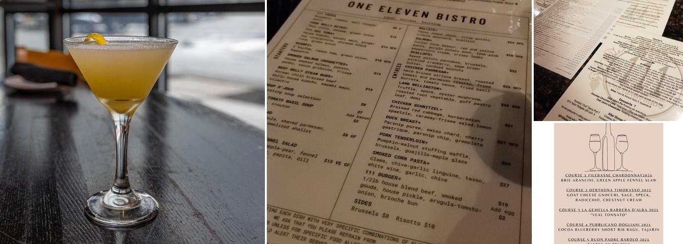 One Eleven Bistro Menu