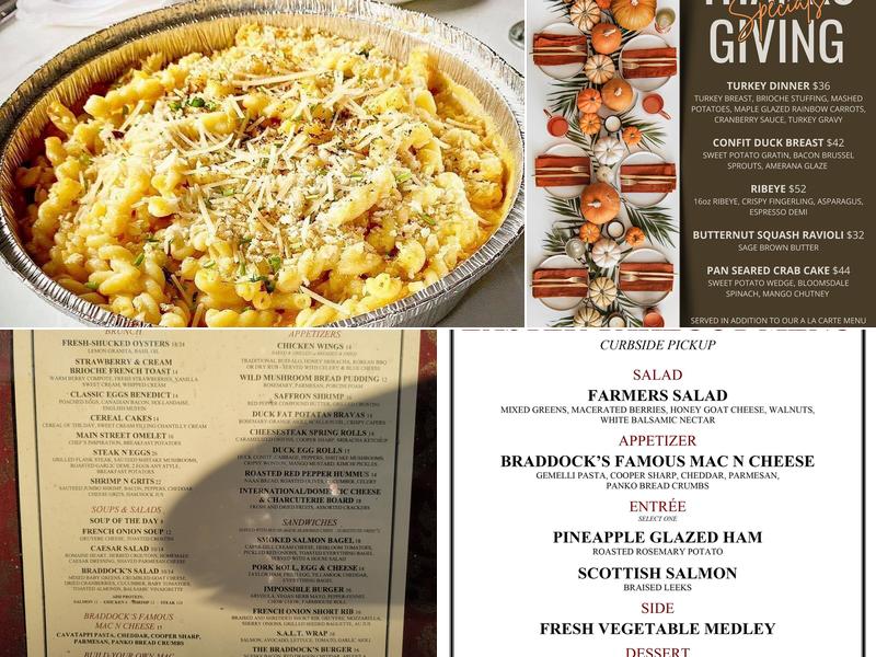 Braddock's Tavern Menu