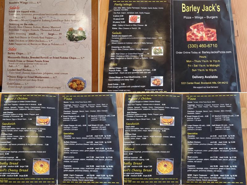 Barley Jack's Pub & Eatery Menu