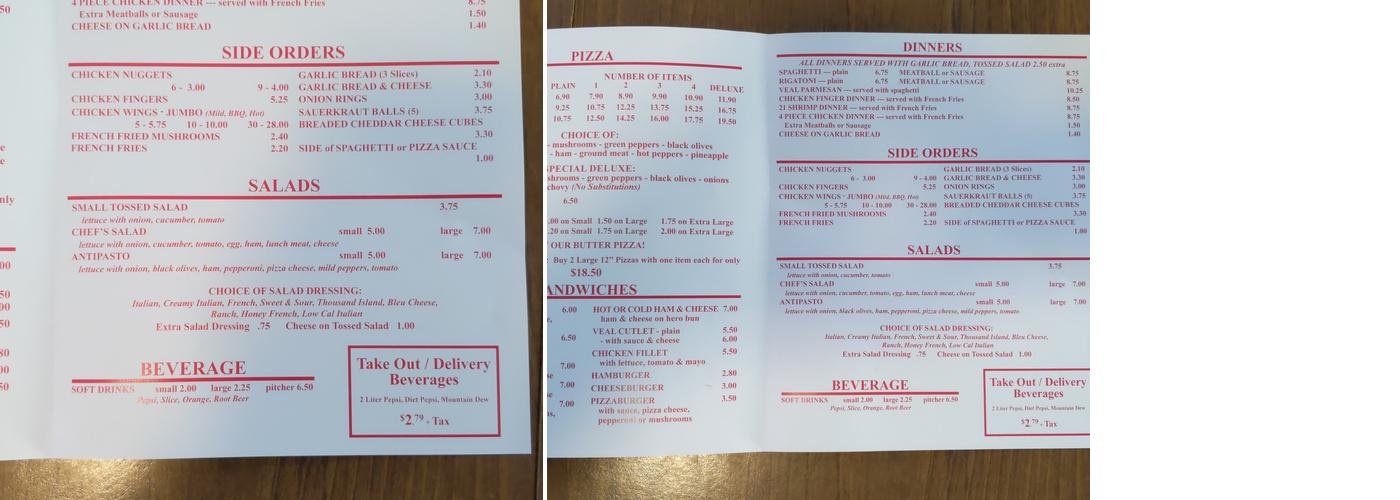 D'Antonio's Menu
