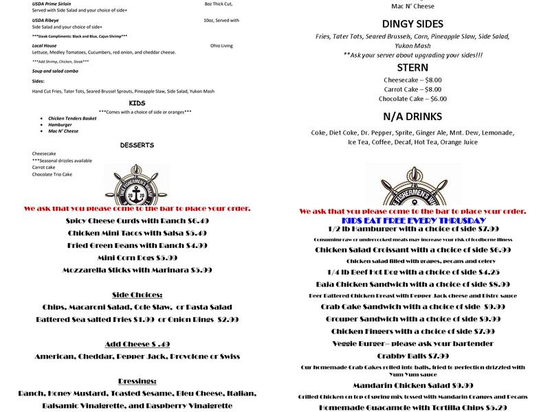 i-5's Bar and Grill/ THEE WHARF Menu