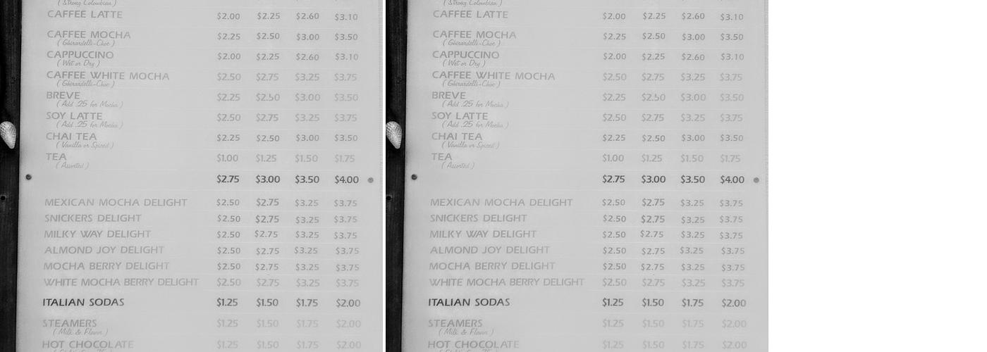 Mocha Delight Menu