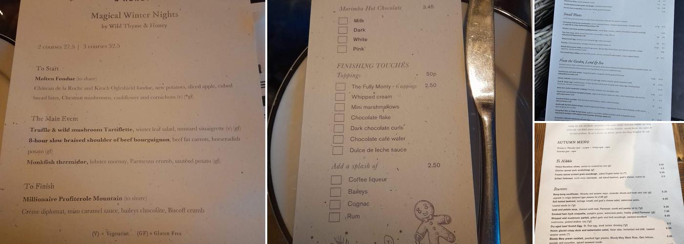 The Crown at Ampney Brook Menu