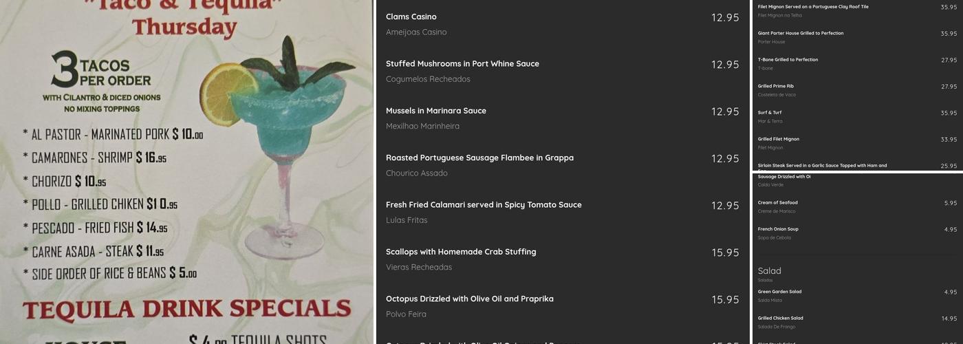 Oliveiras da Serra Menu