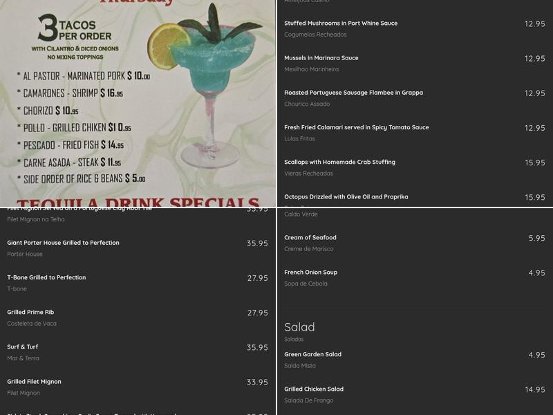 Oliveiras da Serra Menu