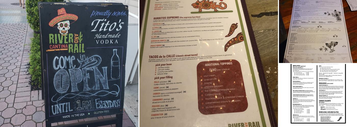 River and Rail Cantina Menu