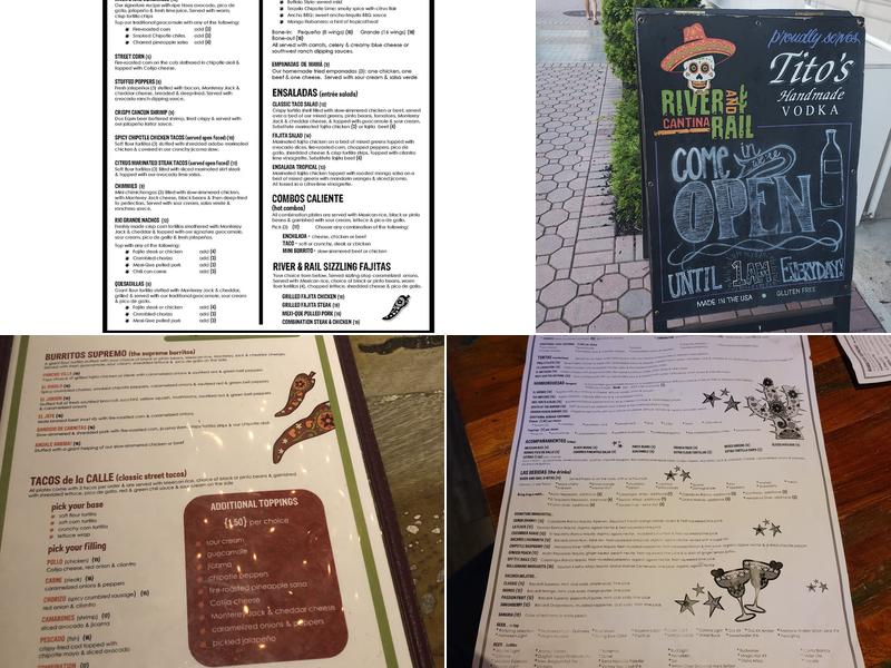 River and Rail Cantina Menu