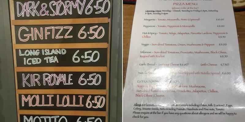 Marlborough Arms Menu