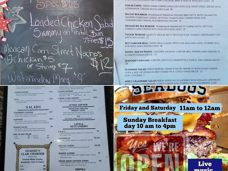 SEADOGS RESTAURANT n LOUNGE Menu