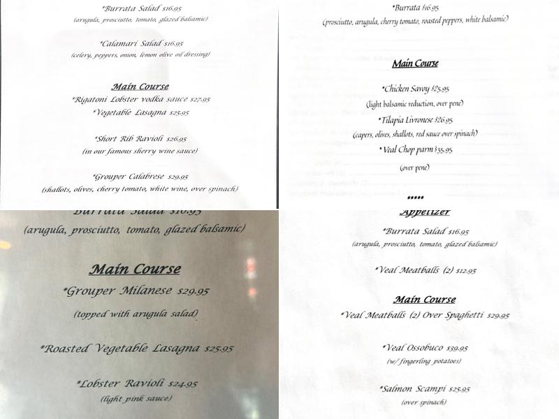 Pomodoro Ristorante & Pizzeria Menu