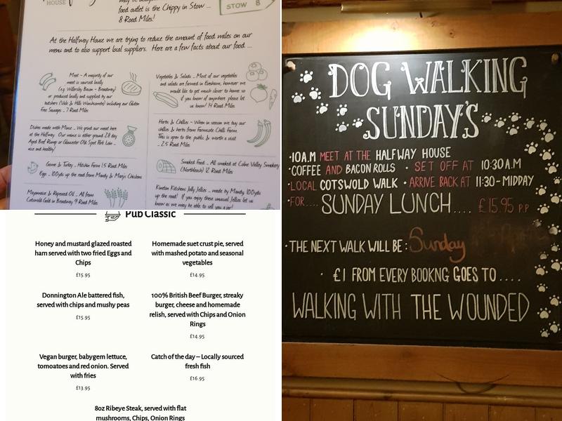 The Halfway at Kineton Menu