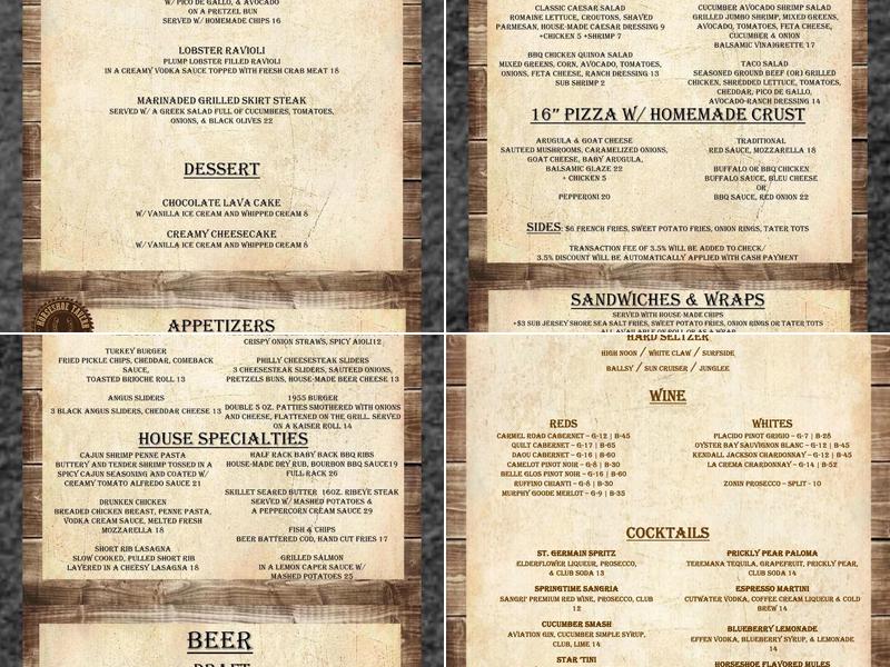 Horseshoe Tavern Menu