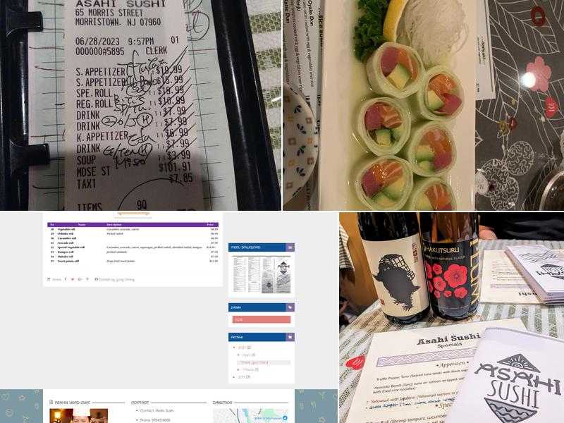 Asahi Sushi - Morristown, NJ Menu