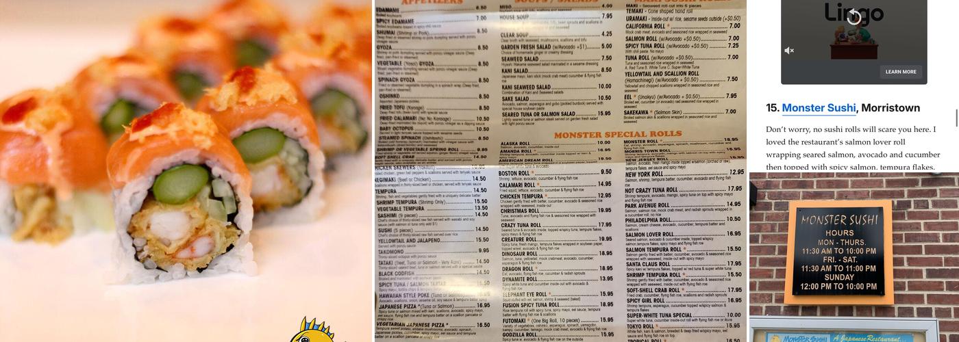 Monster Sushi Menu