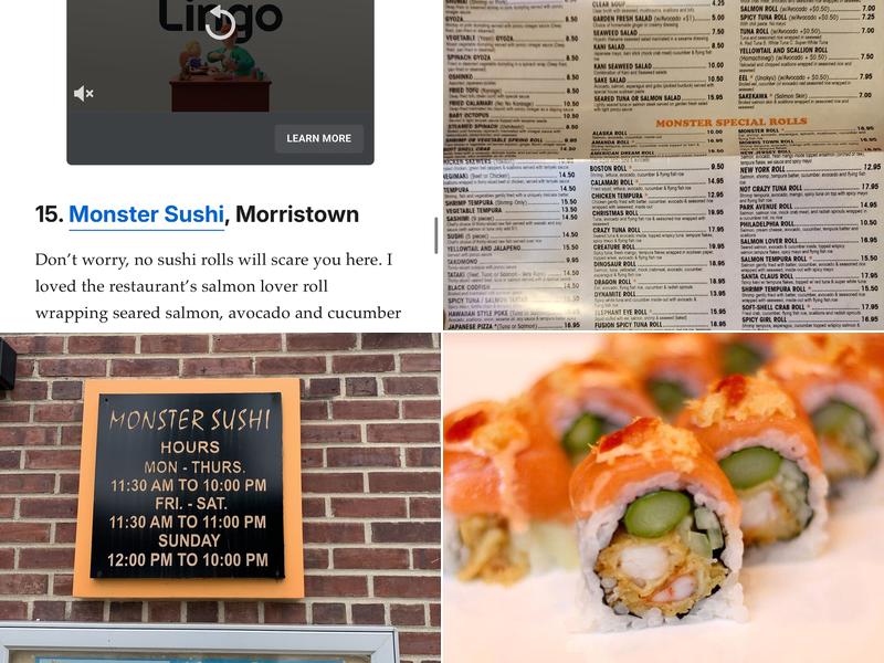 Monster Sushi Menu