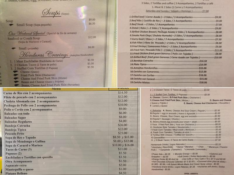 El Encuentro Centro Americano Menu
