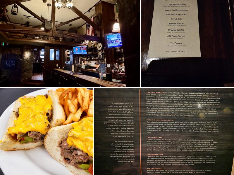 The Auld Shebeen Pub Menu