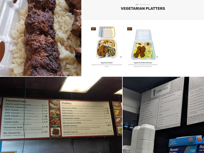 Carmel Haifa Menu
