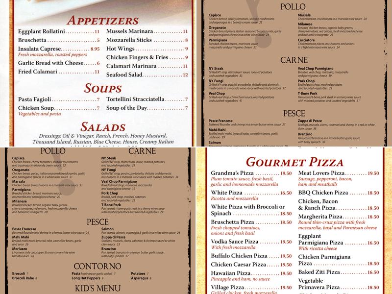 Capisce Trattoria & Pizzeria Menu