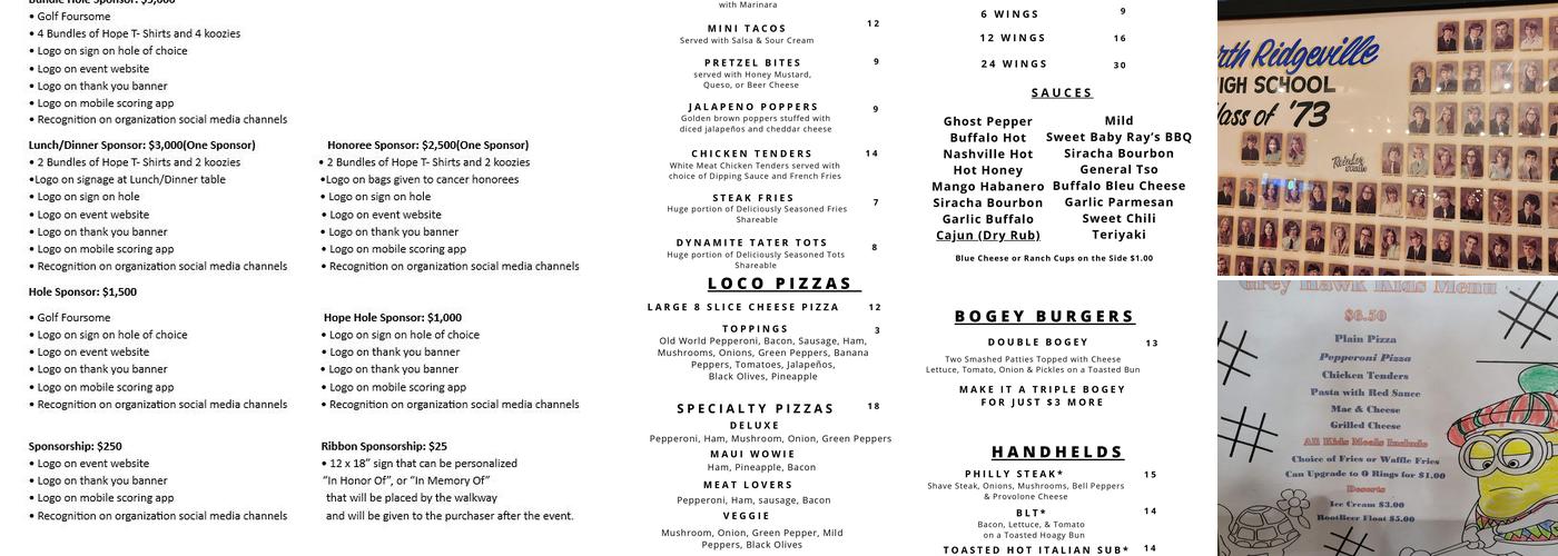 The Nest at Grey Hawk Menu