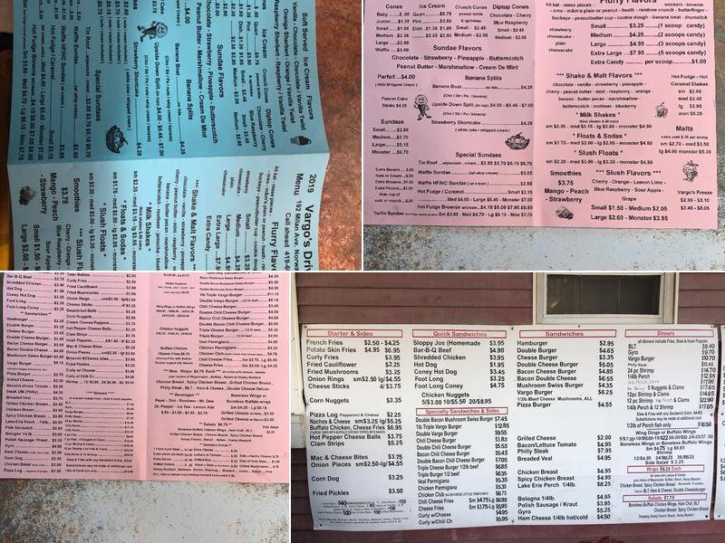 Vargo's Drive-In Menu