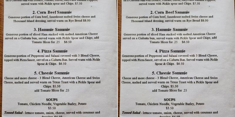 Knucklehead Saloon Menu