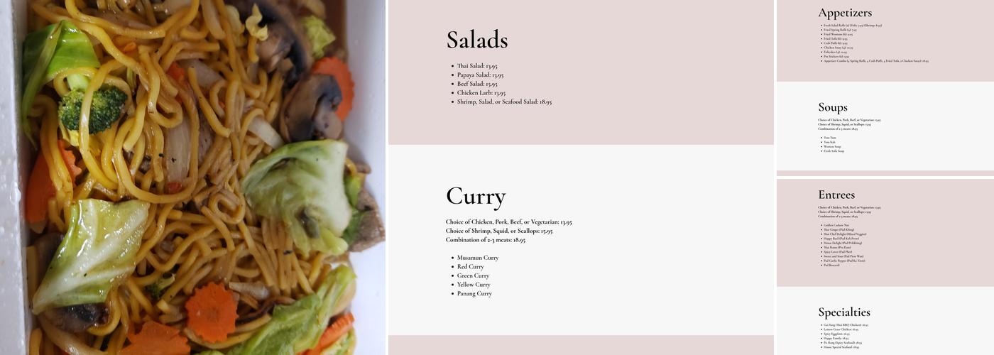 Thai Chef Menu