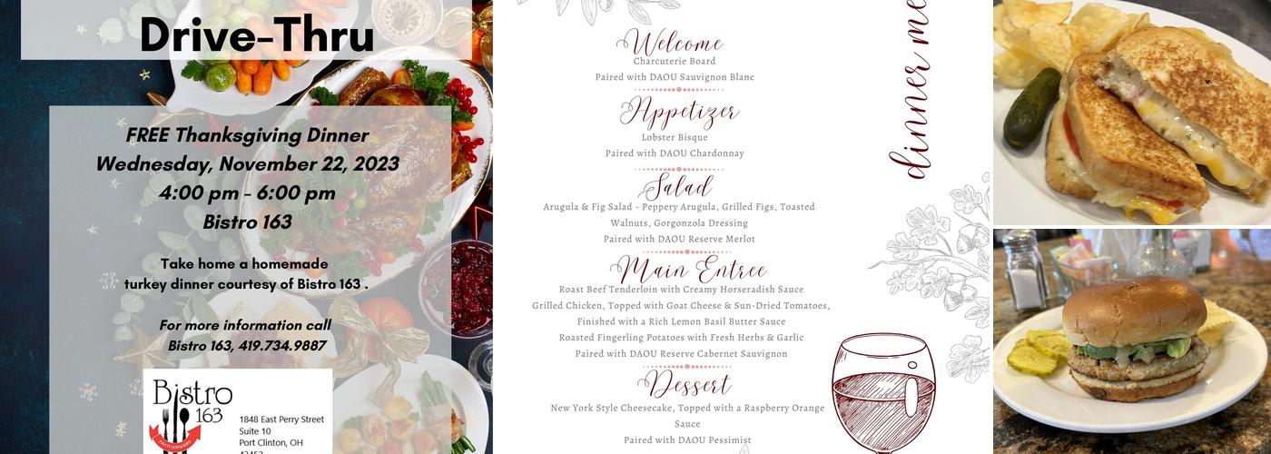 Bistro 163 Menu