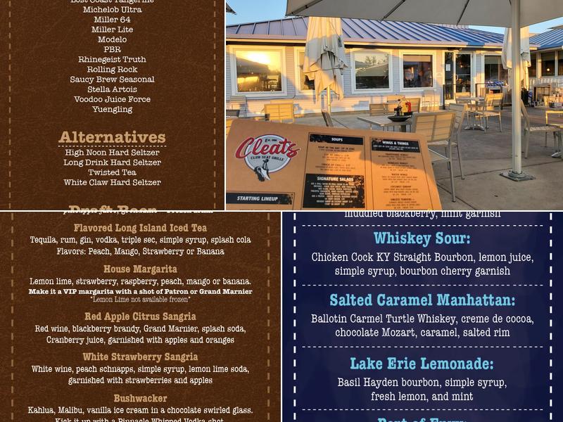 Cleats Marblehead Menu