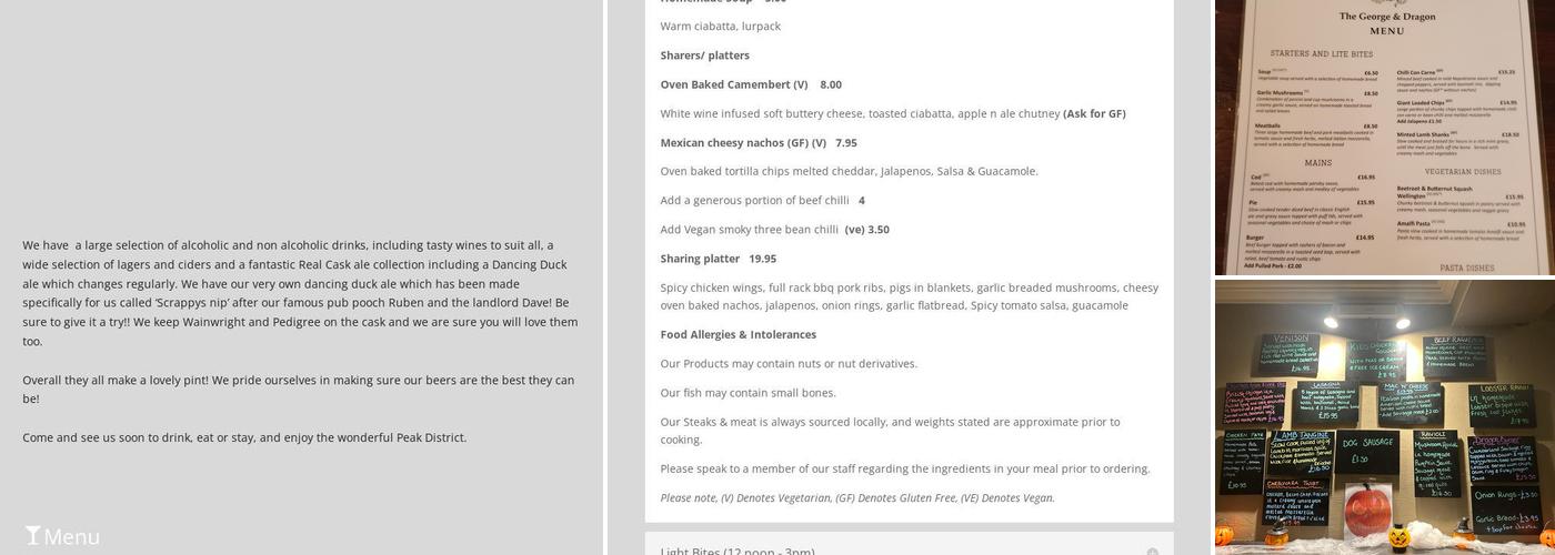 The George & Dragon Menu