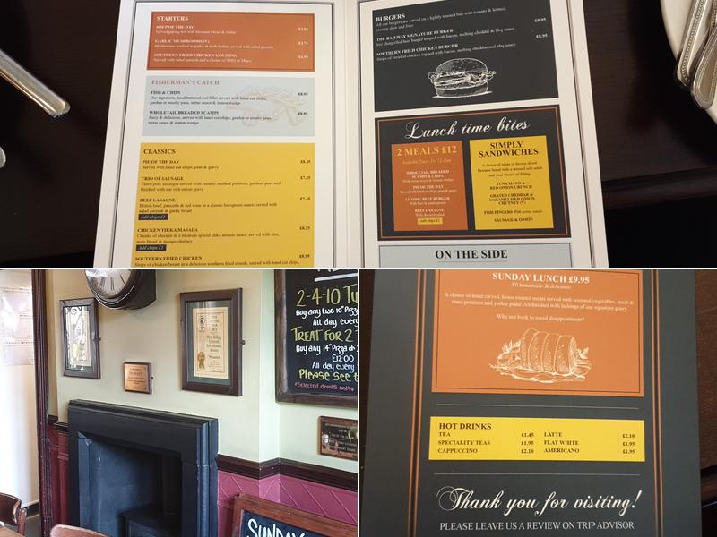 The Railway Pub Marsden Menu