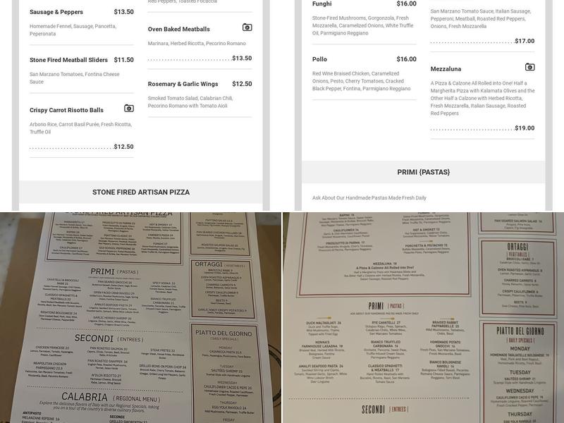 Piattino: A Neighborhood Bistro Menu