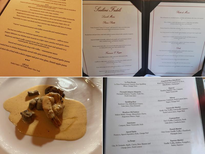Scalini Fedeli Menu