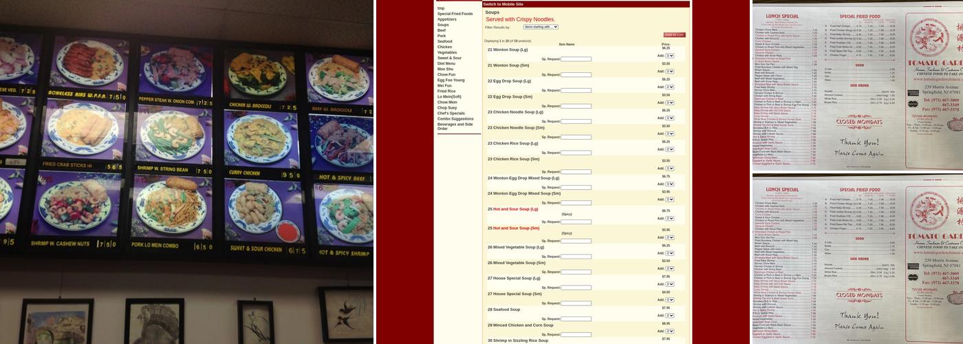 Tomato Garden Chinese Restaurant Menu